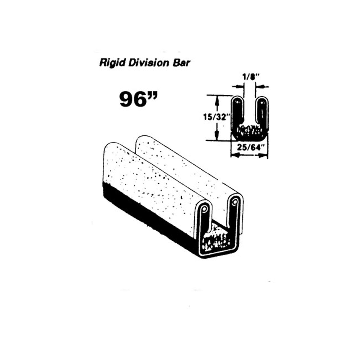 Rigid division-bar run channel For Chevrolet Chevelle, Impala 1964; WC 31-96