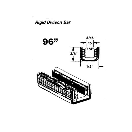 Rigid Division-Bar Channel For Panel & Pick-up Trucks 96 in. Long; WC 3-96