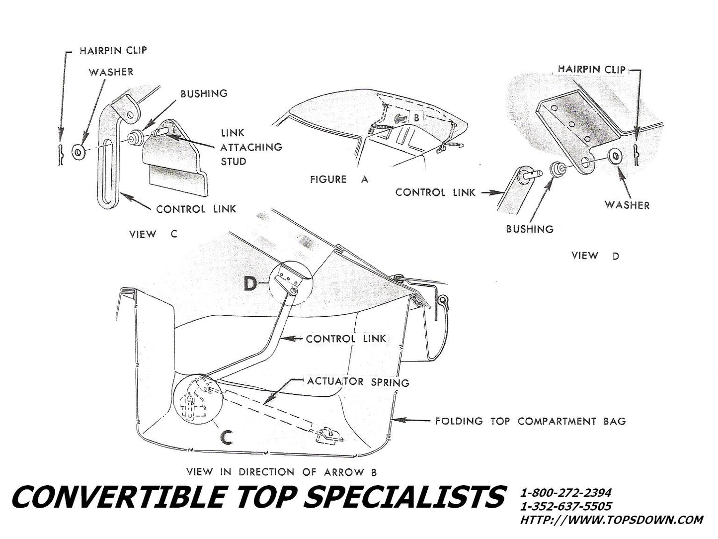 1971-1976 full size GM convertible rear window control brackets