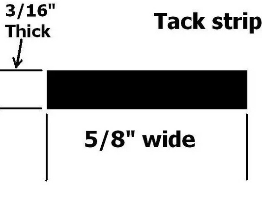 Convertible top tacking material, 1/8" (3/16") X 5/8", sold by the foot