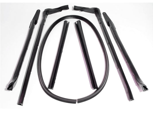 1965 Buick, Chevrolet, Oldsmobile & Pontiac 'B' body convertible roof rail weatherstrip with header seal, 7pcs