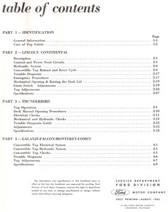 1962-1964 Ford convertible top service manual