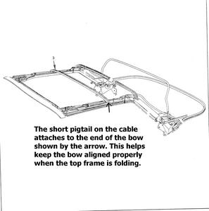 1972-1976 GM full size convertible side hold down tension cables, pair