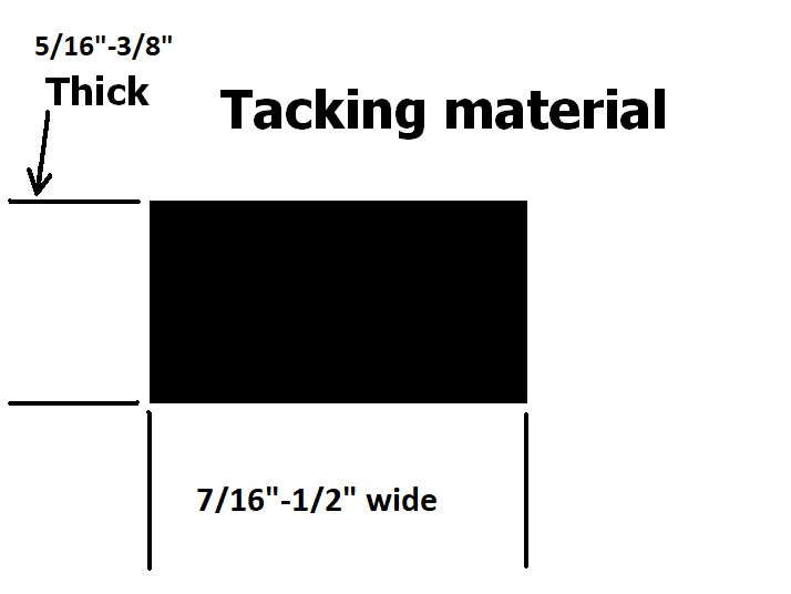 Convertible top tacking material, 1/2" X 3/8", sold by the foot