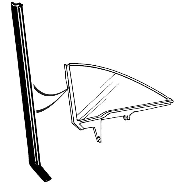 1966-1967 Ford Fairlane 500 & XL 2 door rear quarter window weatherstrip seals