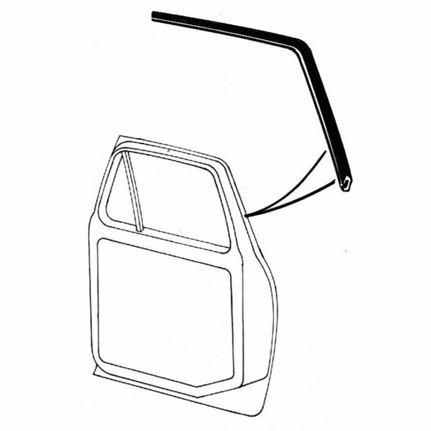 1980-1996 Ford F100 150 250 350 Ranger pickup truck upper door weatherstrip seal